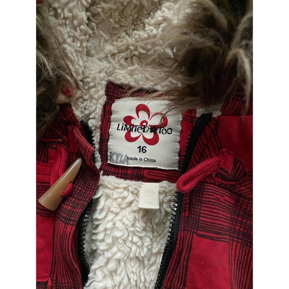 Limited Too Plaid Red Coat - Picture 3 of 7